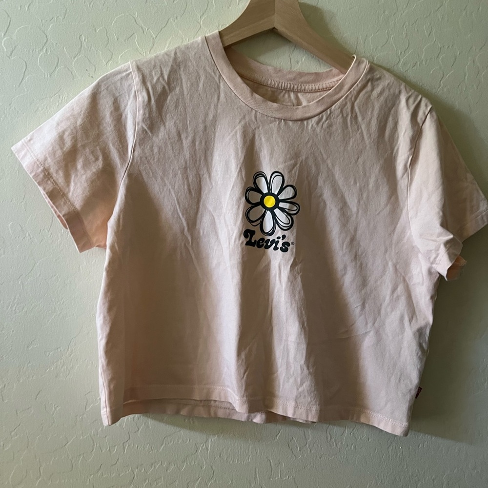 Levi's | Jodie peachy Pink Daisy Graphic crop Y2K T-Shirt - Picture 5 of 5